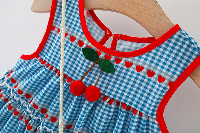 Sleeveless Cherry Dress With Bag