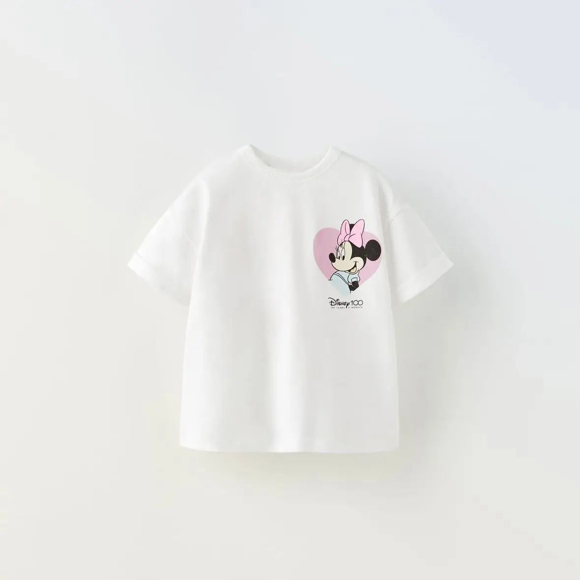 Minnie Print Baby Girls' T-shirt: Simple and Cute Cartoon Tee
