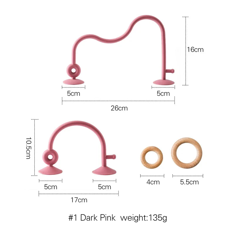 Montessori Wood Ring Soft Silicone Teether Toys