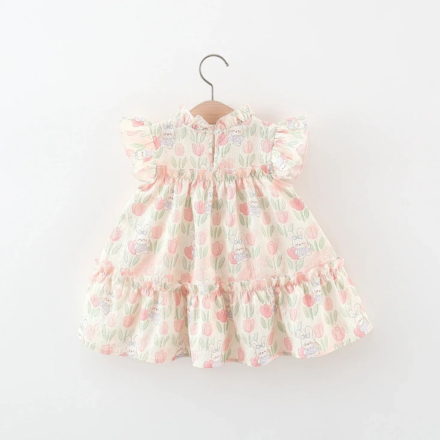 Floral Tulip Fly Sleeve Dress