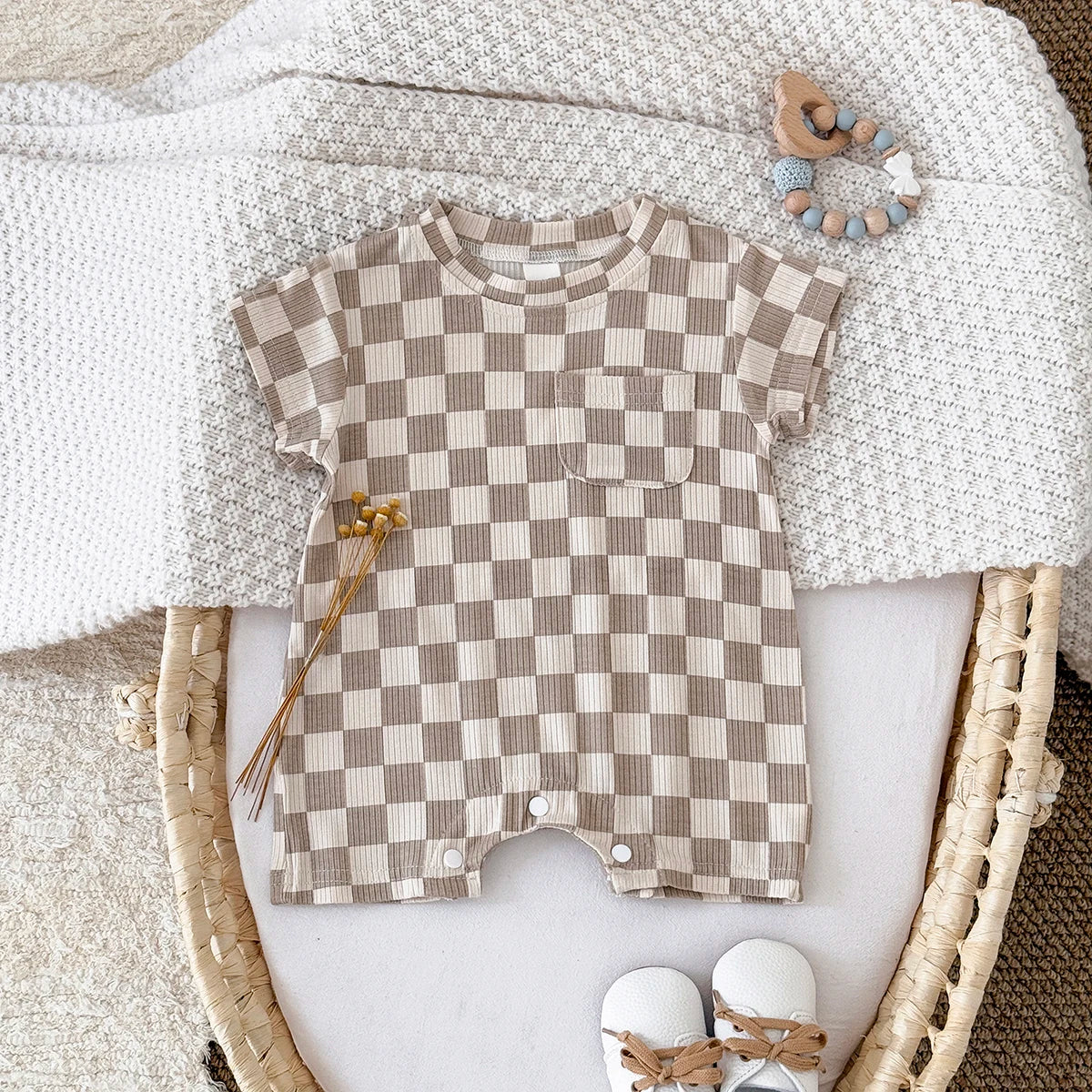 Checkered Lounge Wear Romper