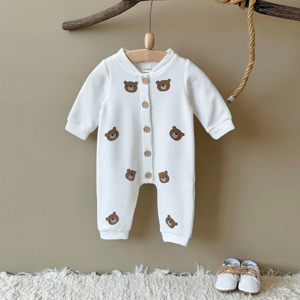 White Teddy Bear Jumpsuit