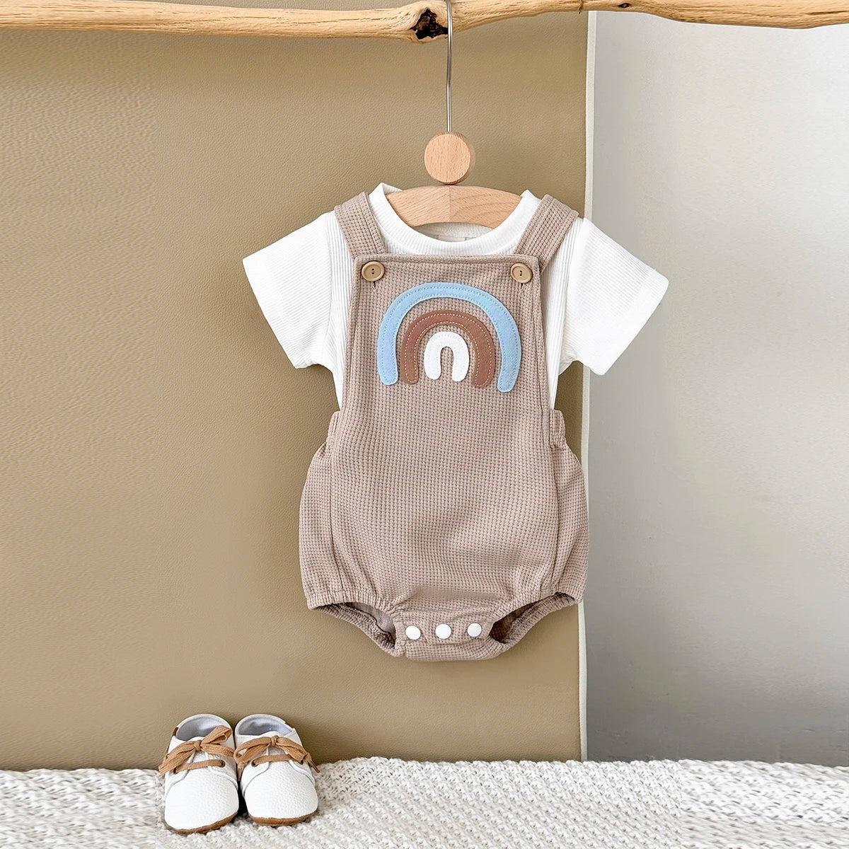 Waffle Rainbow Romper Set