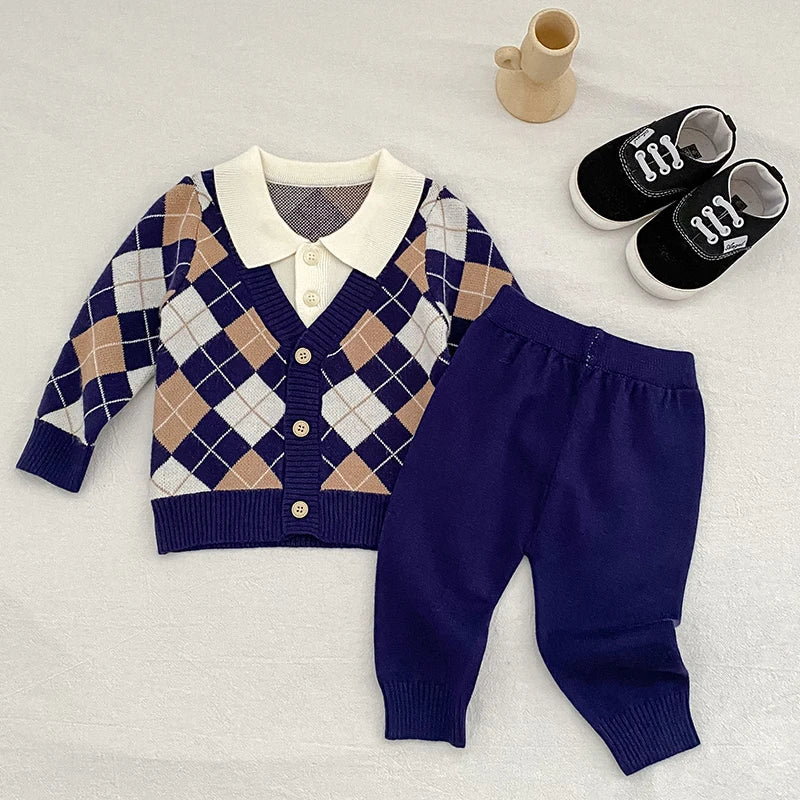 Classic Checkered Sweater Set