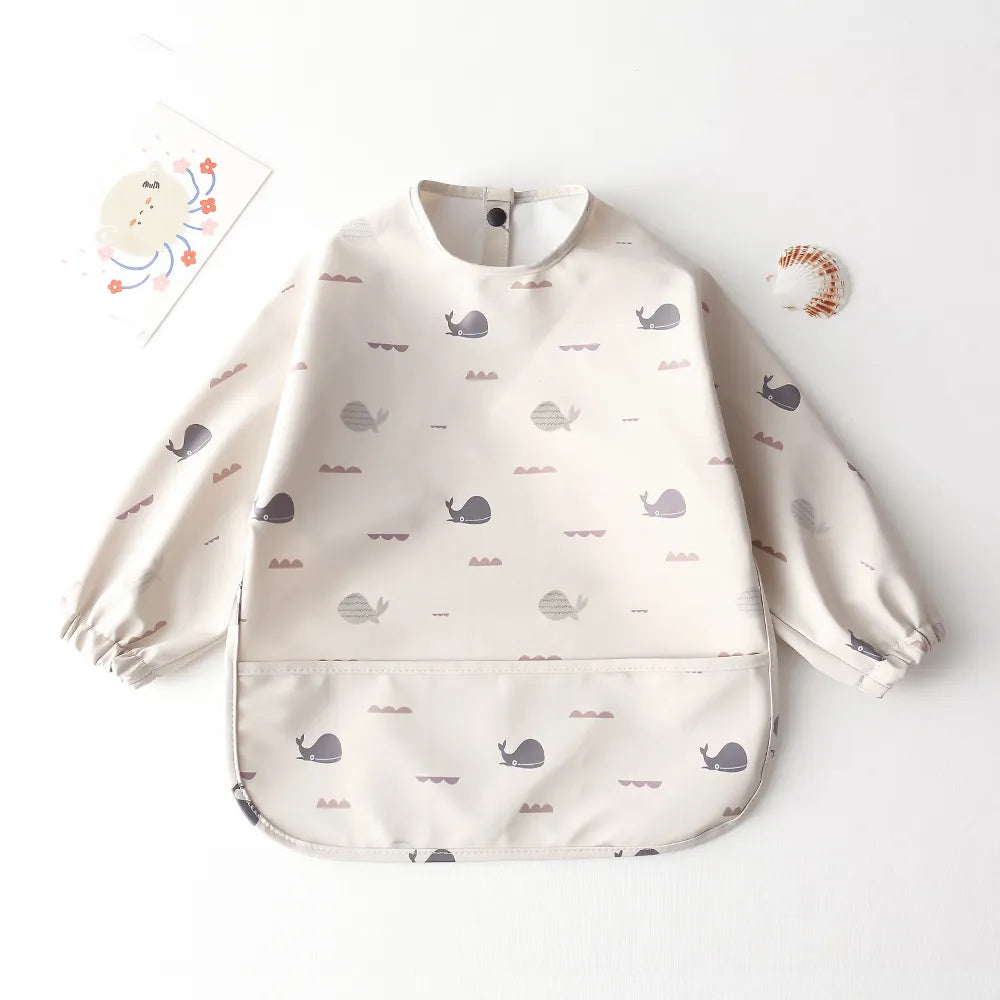 Baby Waterproof Long Sleeve Apron Bib