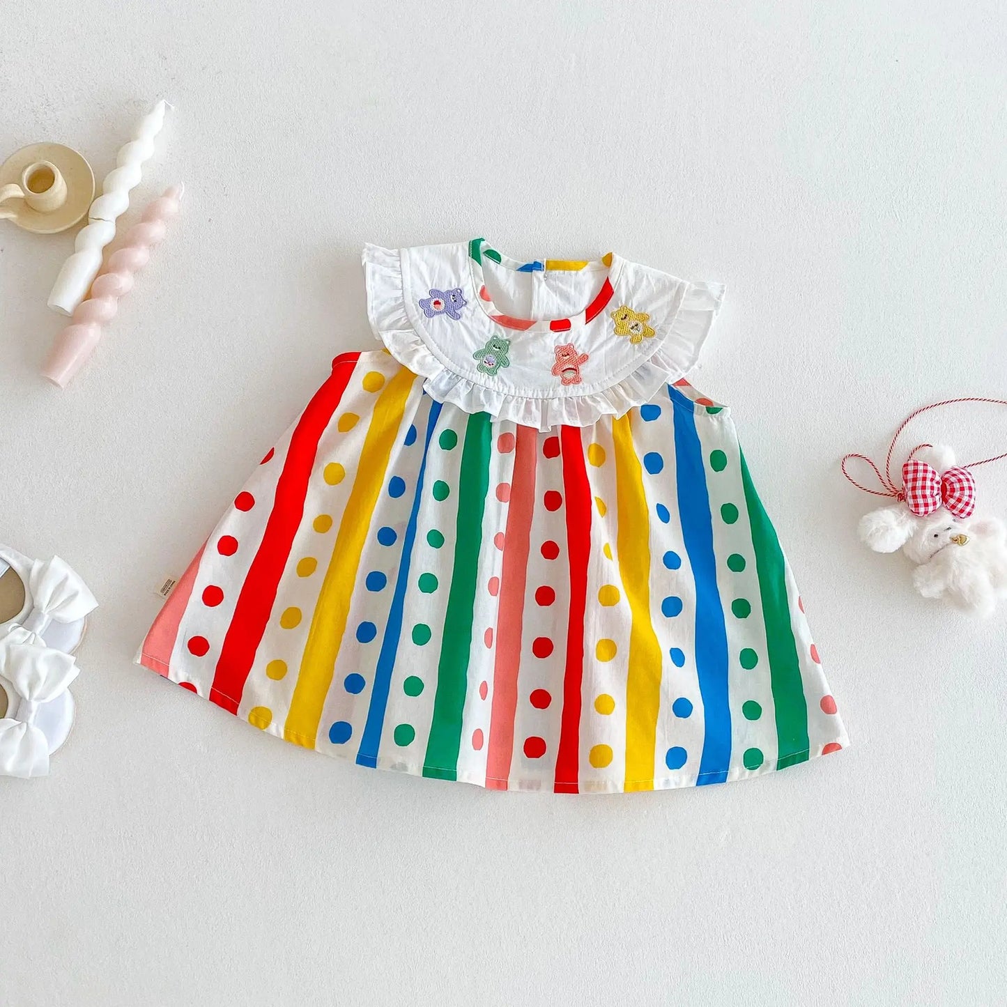 Rainbow Polka Dot Sister Outfit