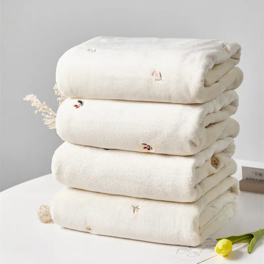 Snuggle Warm Baby Blanket with Embroidery Detail