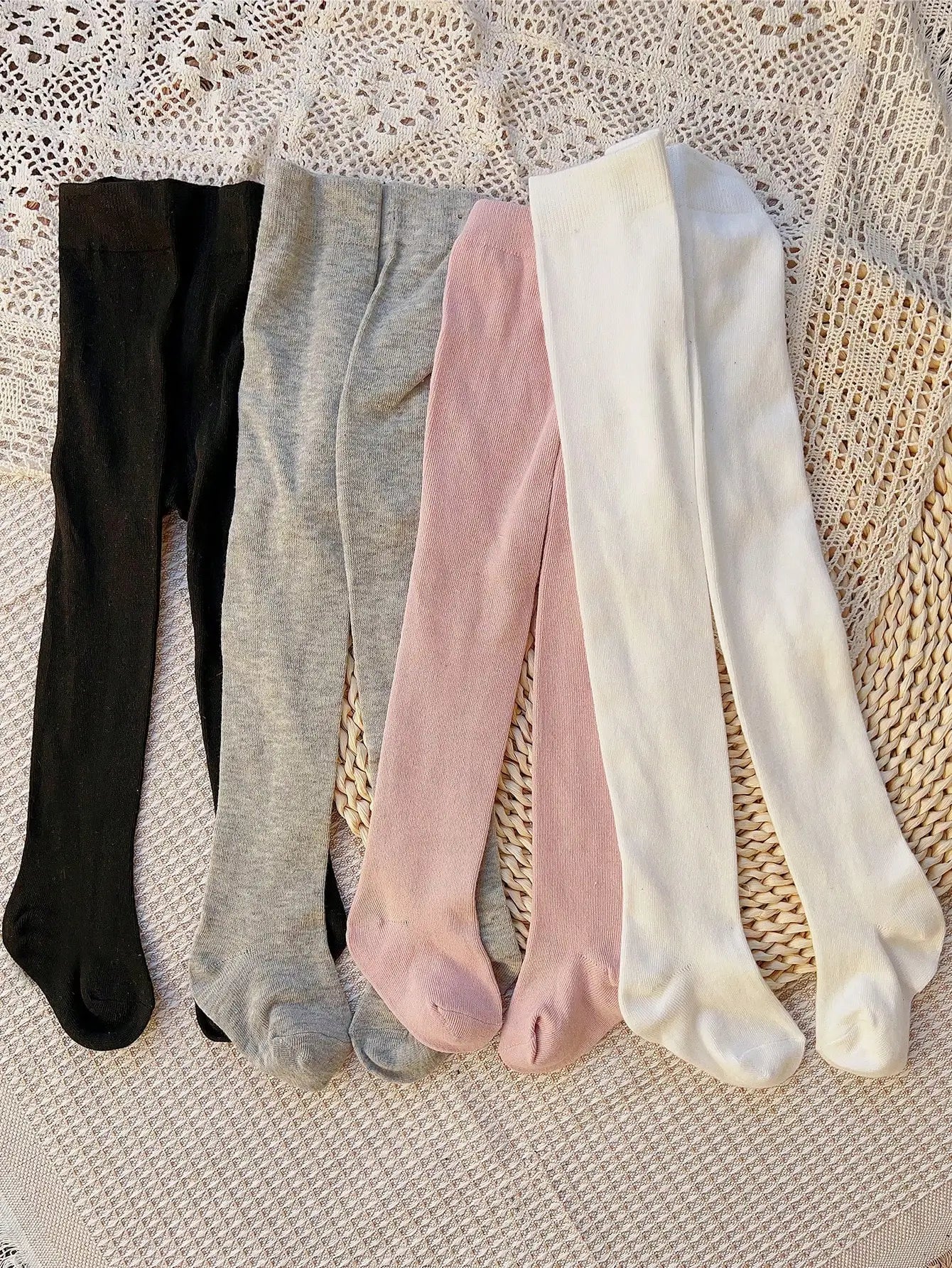 4 Pairs Solid Stocking