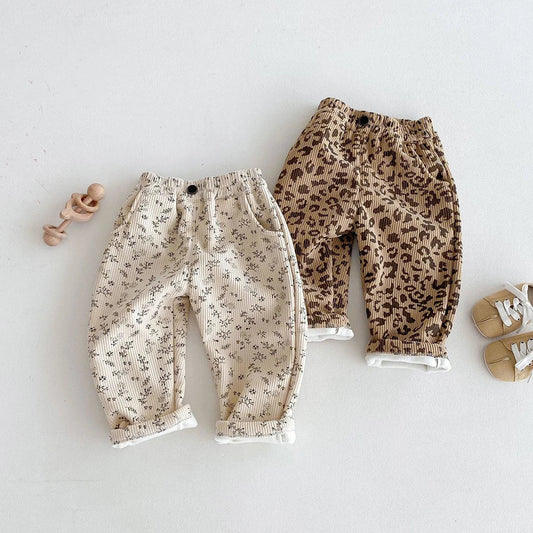 Warm Fleece Floral Pants