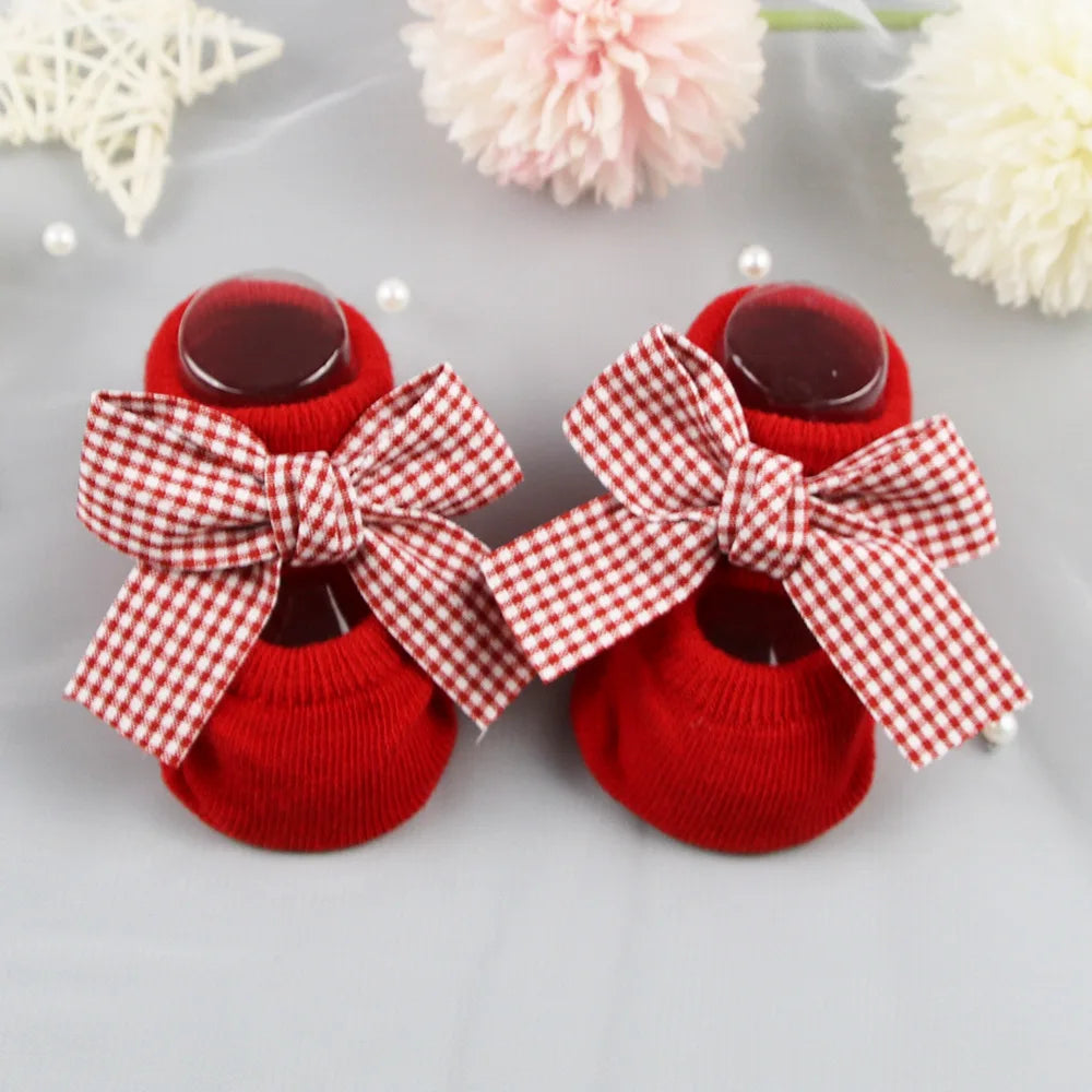 Anti Slip Bowtie Cotton Socks