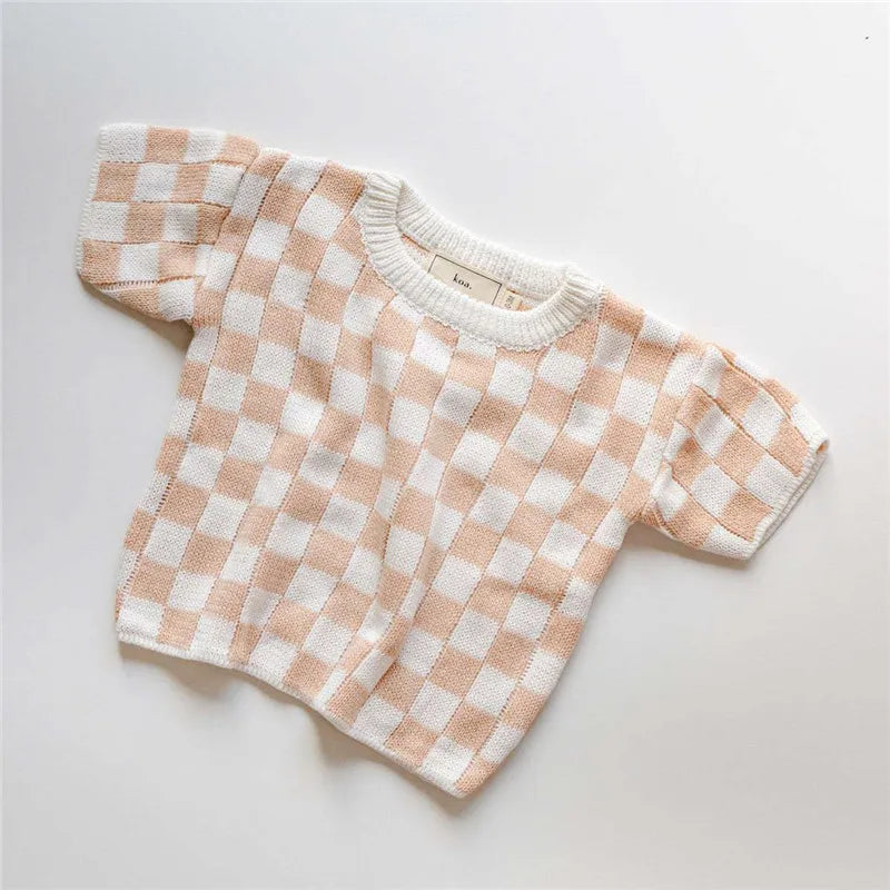 Checkered Knitted Resort Set