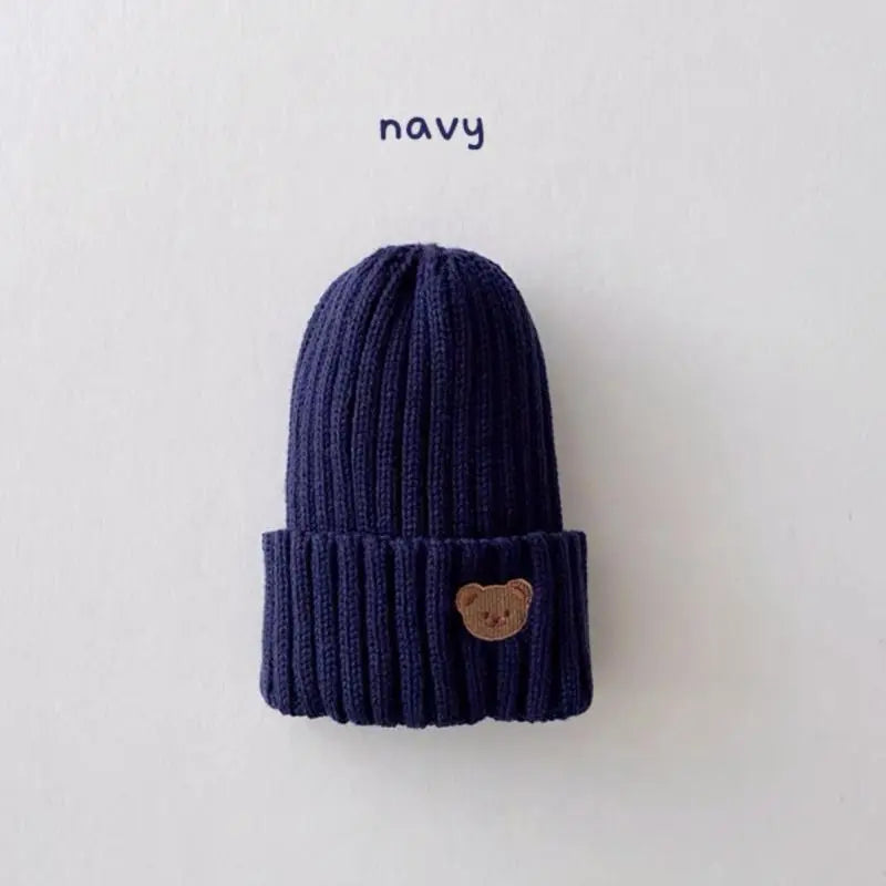 Teddy Bear Embroidered Beanie Hat
