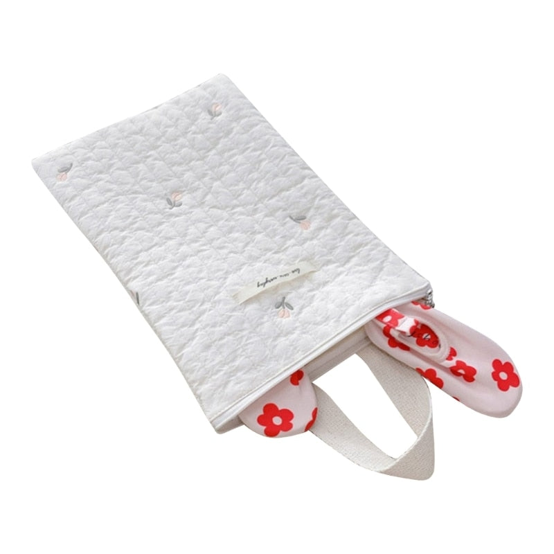 Quilted Embroidered Diaper travel Bag
