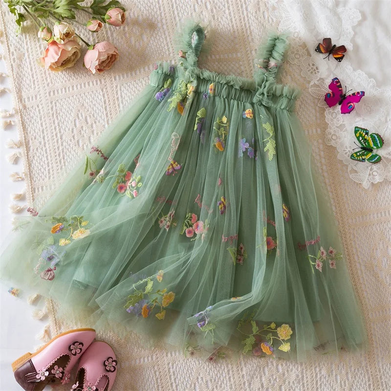 Floral Butterfly Tulle Dress