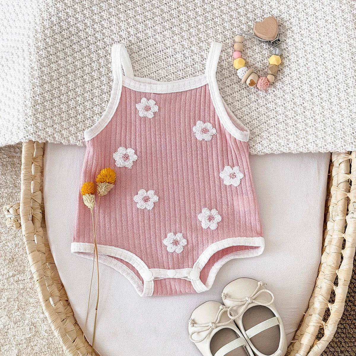 Breathable Camisole Flower Bodysuit