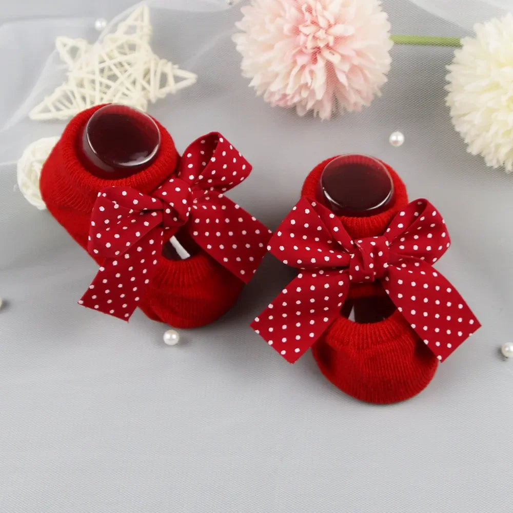 Anti Slip Bowtie Cotton Socks