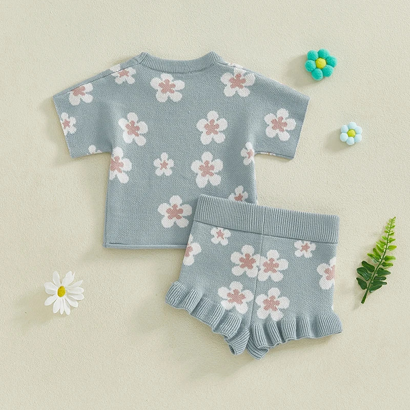 Floral Knit Short Set