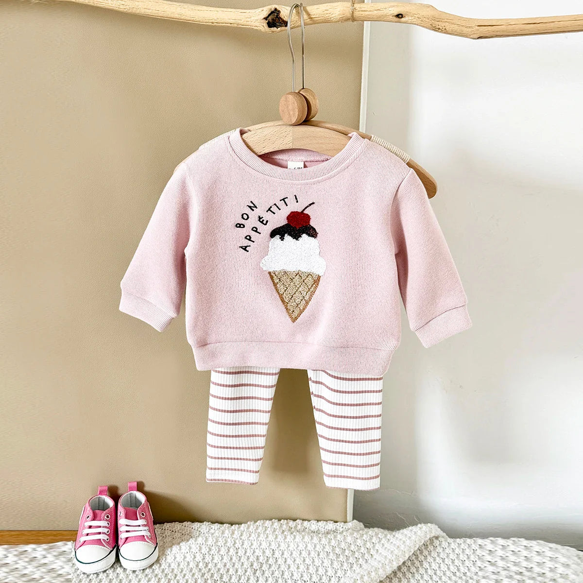 Cherry Ice Cream Stripe Set