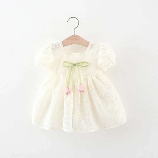 Tulip Solid Lace Dress
