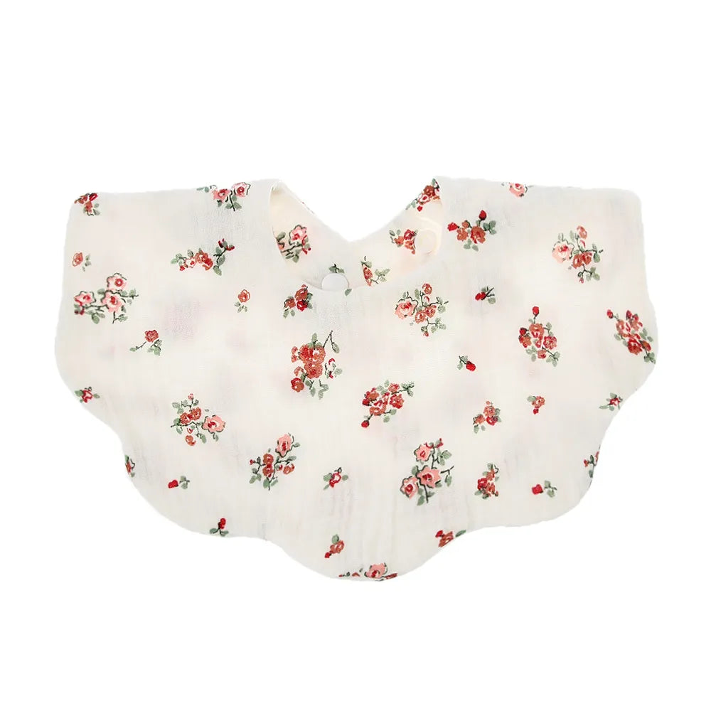 Muslin Round Petal  Infant Bib