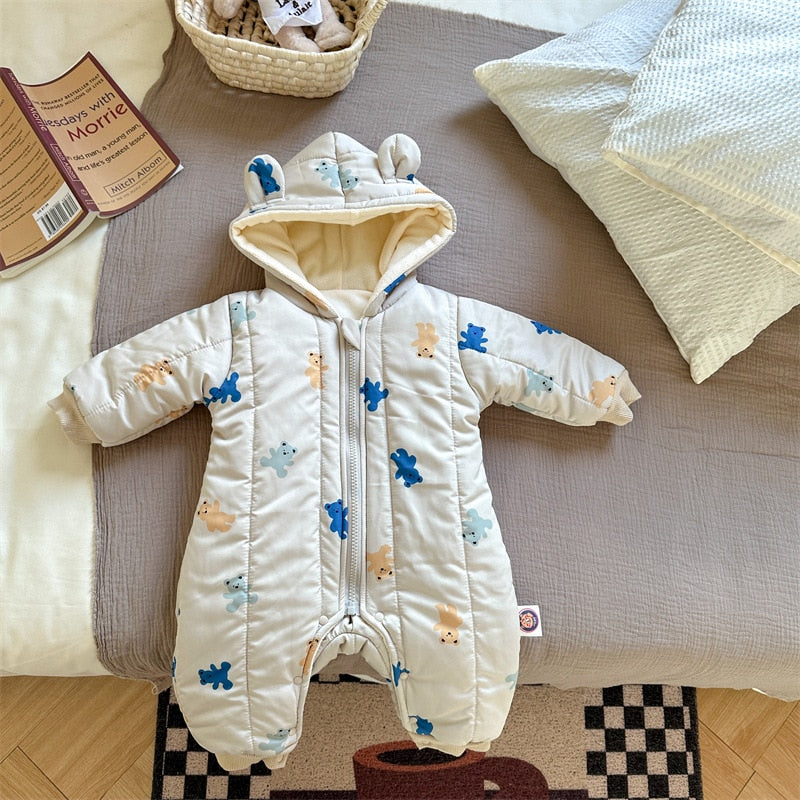 Warm Hooded Fleece Jumpsuit