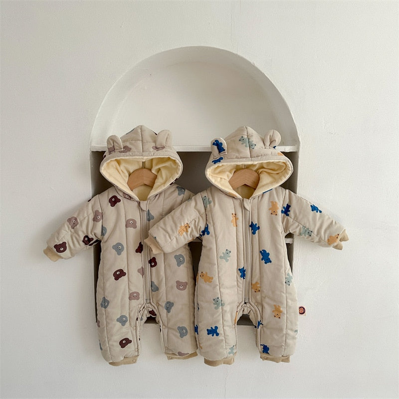 Warm Hooded Fleece Jumpsuit