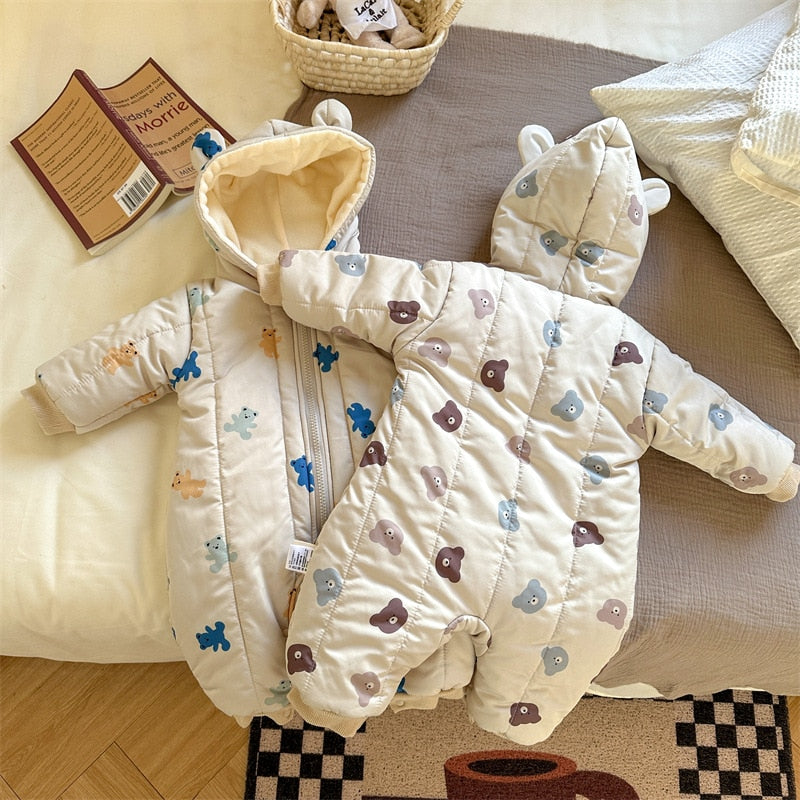 Warm Hooded Fleece Jumpsuit