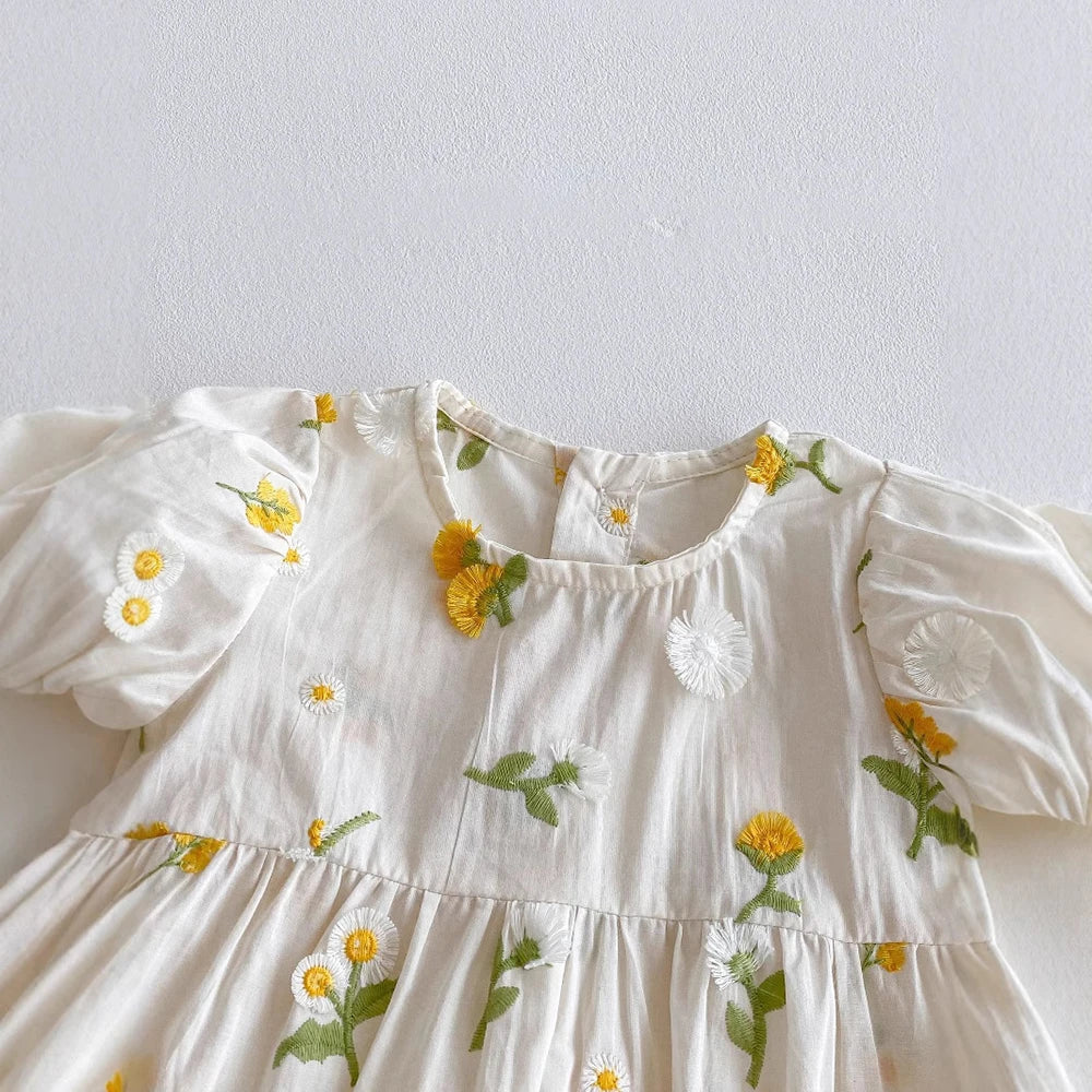 3D Daisy Embroidery Romper