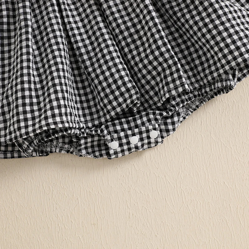 Plaid Picnic Romper Dress