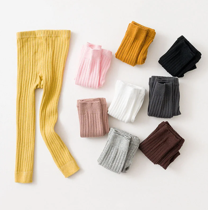Girls Solid Cotton Tights leggings
