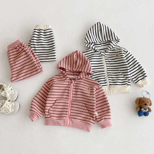 Striped Hoodie Jogger Set
