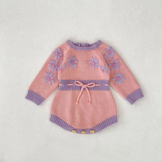 Floral Long Sleeve Knitted Bodysuit