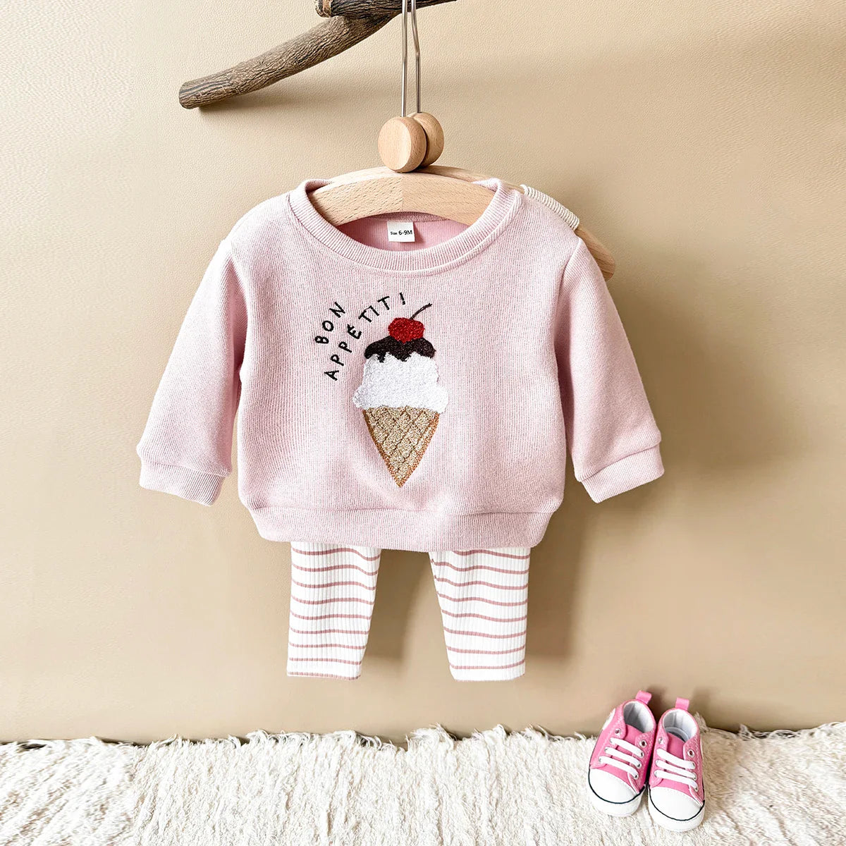 Cherry Ice Cream Stripe Set
