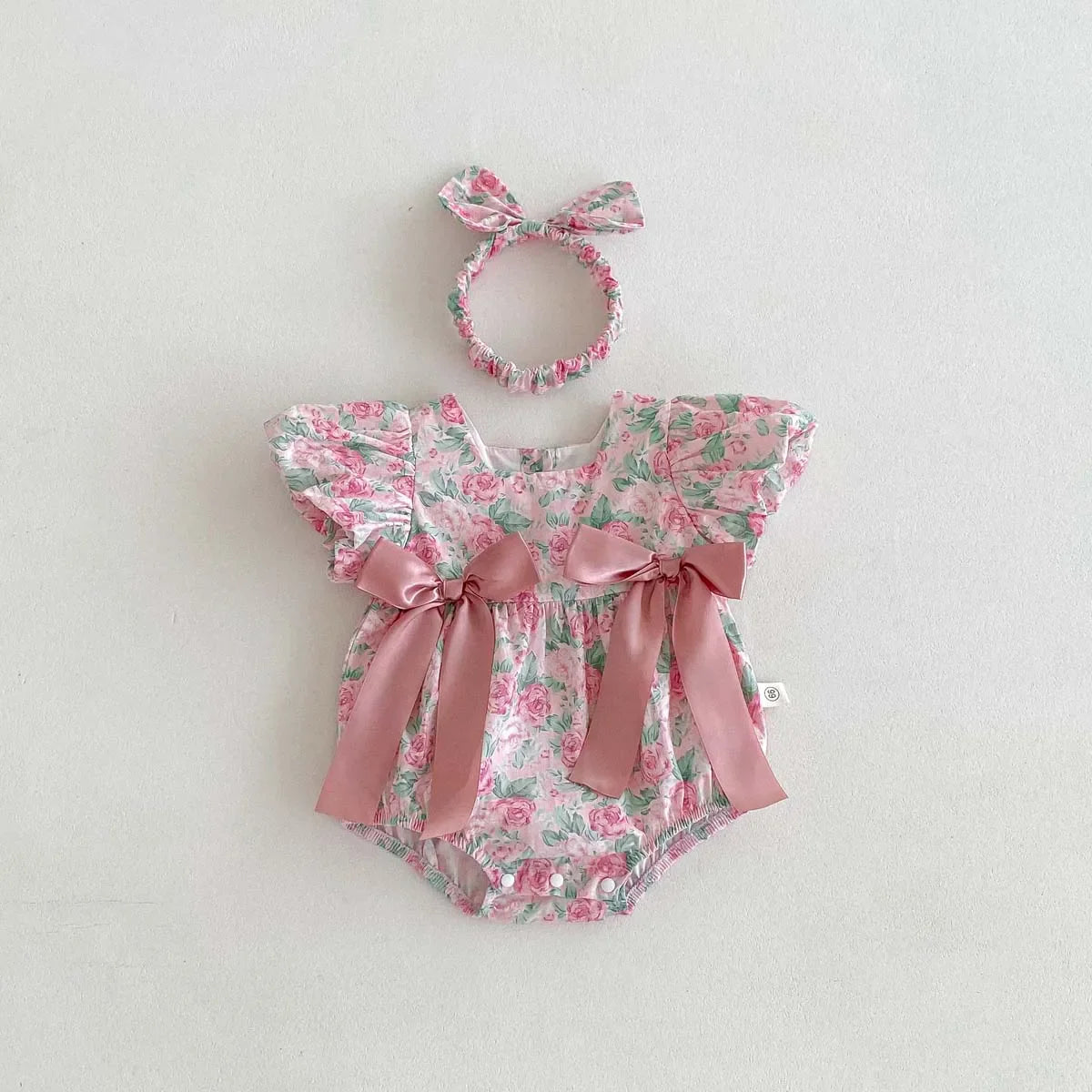 Floral Puff Sleeve Romper Set