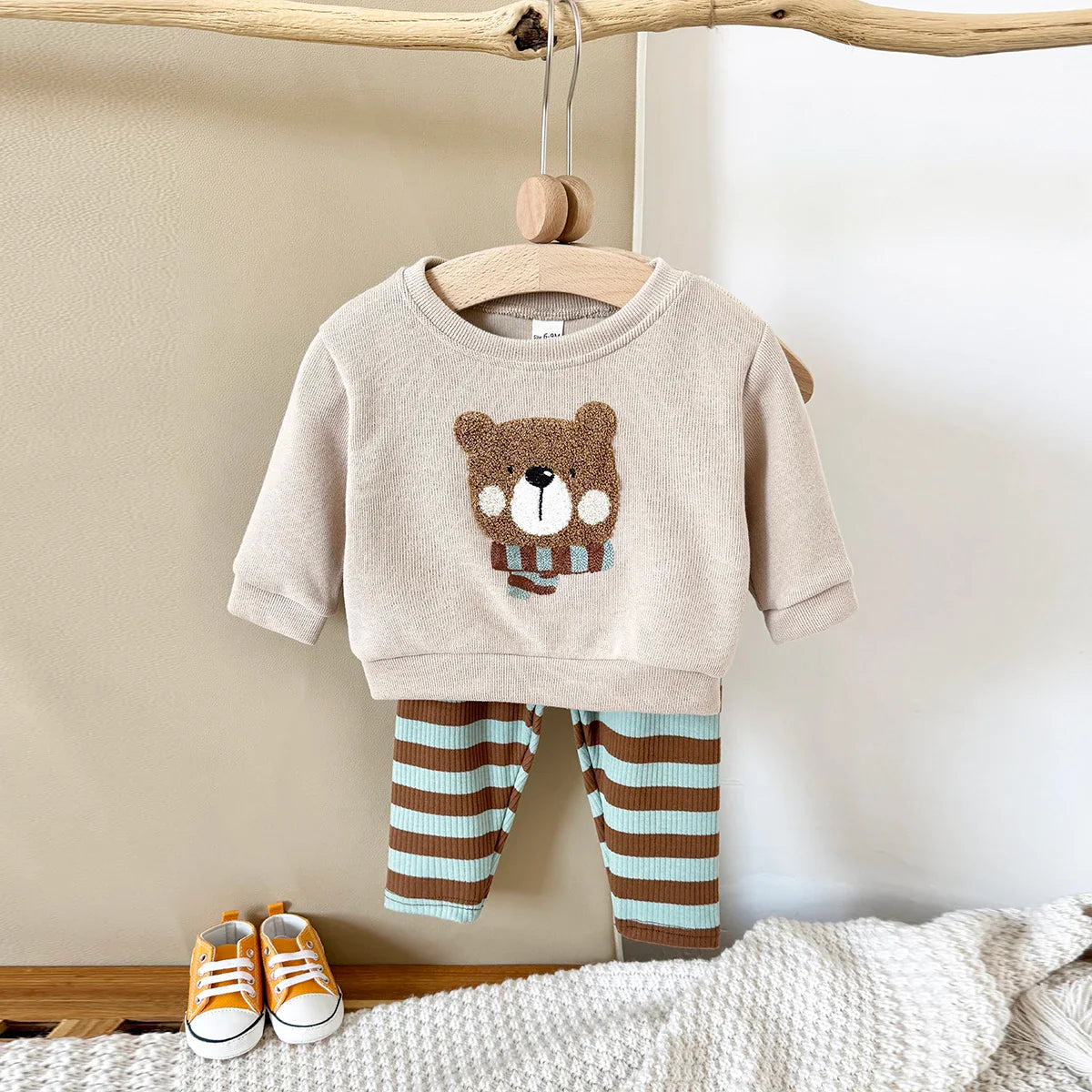 Fuzzy Bear Top Pants Set