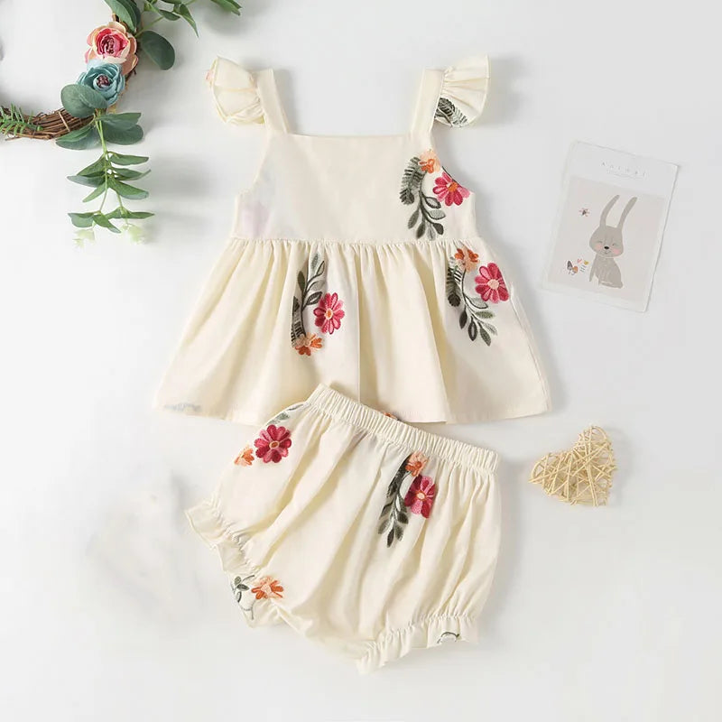 Floral Puff Sleeve Outfit