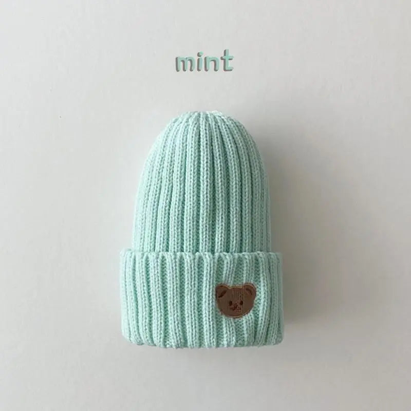 Teddy Bear Embroidered Beanie Hat