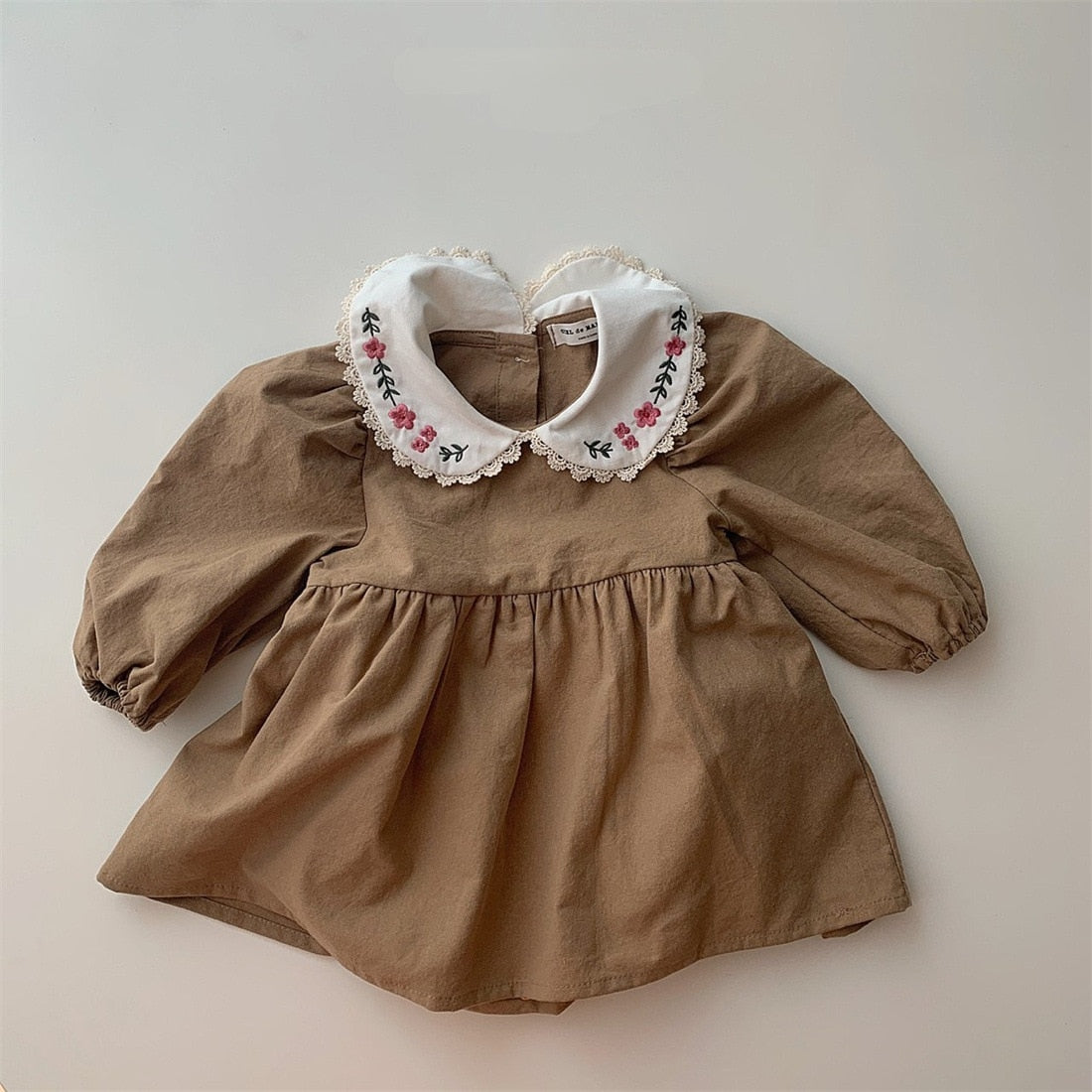 Vintage Flower Collar Romper Dress