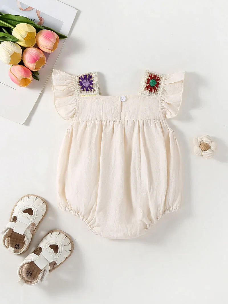 Fly Sleeve Patch Romper