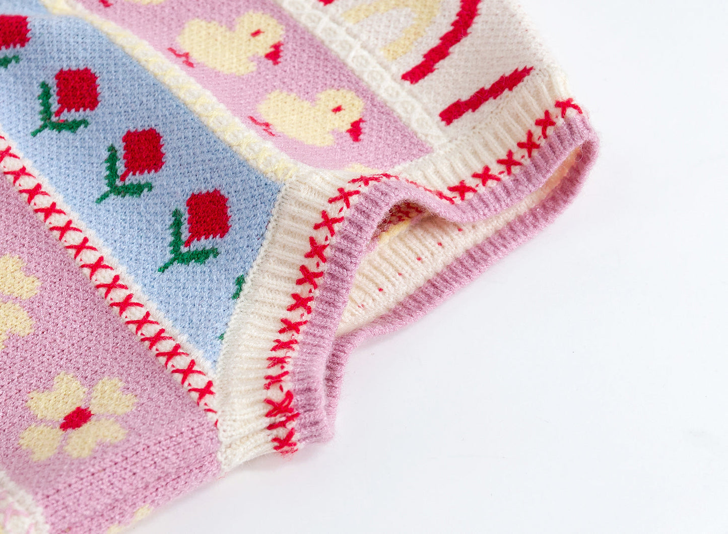 Blossom Striped Pattern Vest