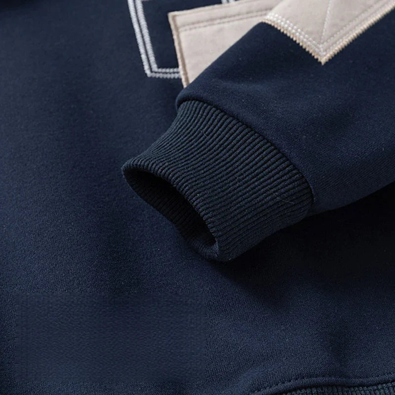 Denim Collar Sweatshirt
