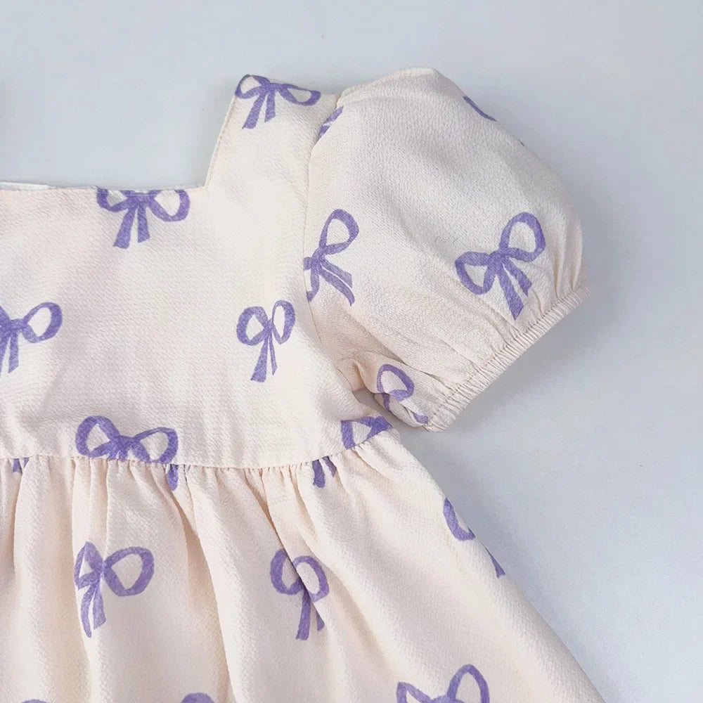 Ribbon Print Casual Dress