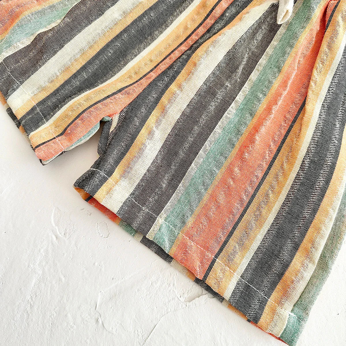 Colorful Stripe Shorts Set