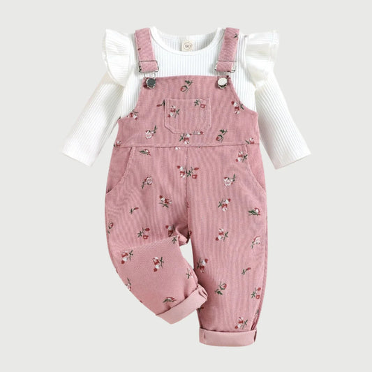 Floral Print Suspender Jumpsuit Set