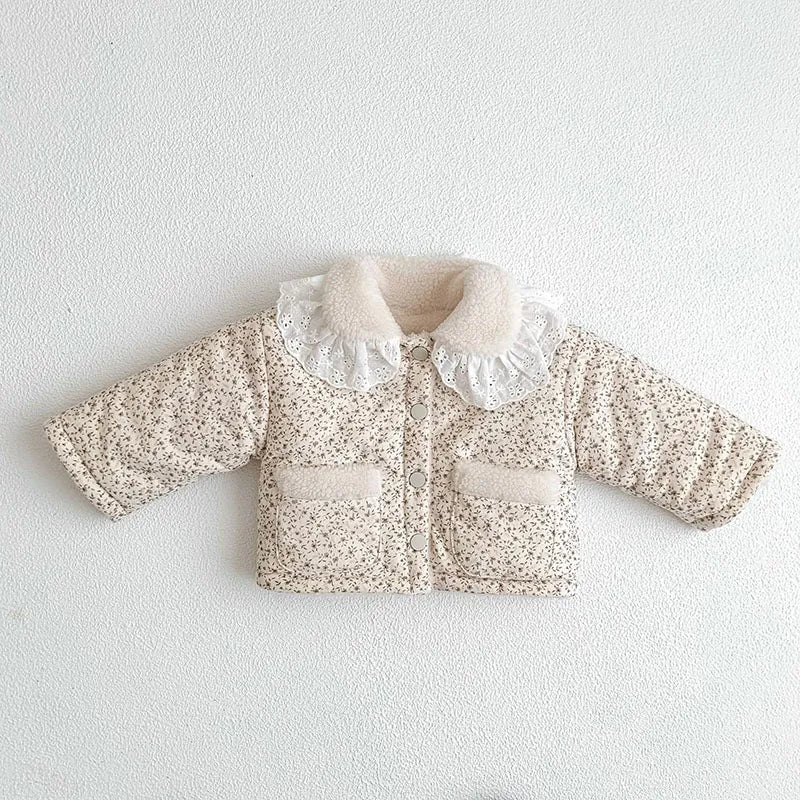 Fur Lining Frill Parkas Coat