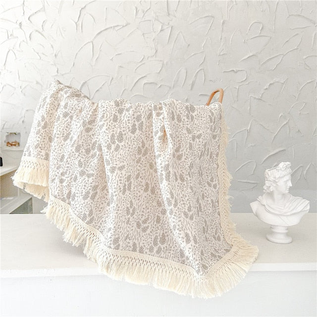 Floral Tassel Swaddle Blanket