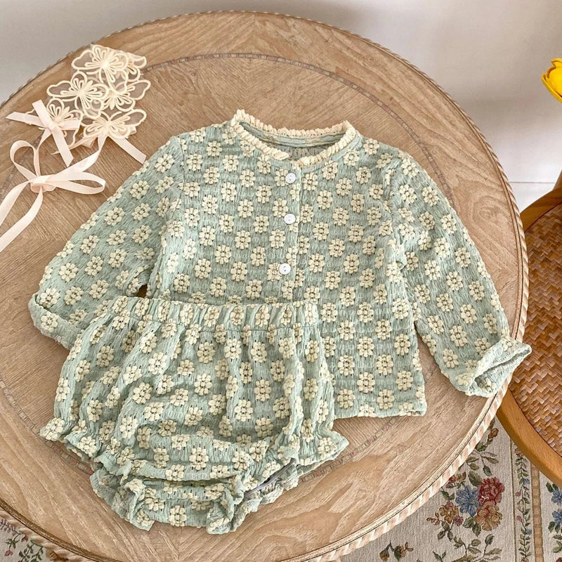 Jacquard knitted long sleeved Set