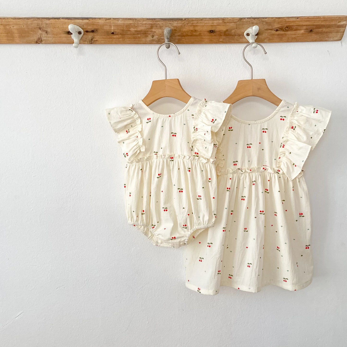 Sister Cherry Print Outfit