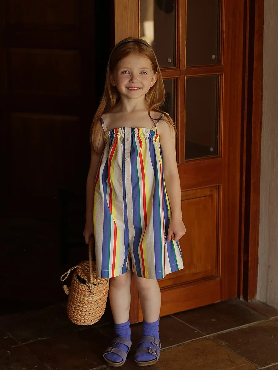 Sling Striped Overalls Jumpsuit