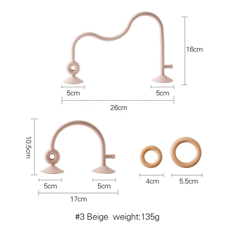 Montessori Wood Ring Soft Silicone Teether Toys